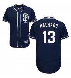 Men's San Diego Padres #13 Manny Machado Navy Blue Flexbase Authentic Collection Stitched MLB Jersey