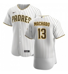 Men's San Diego Padres #13 Manny Machado Nike White Brown Home 2020 Authentic Player Jersey