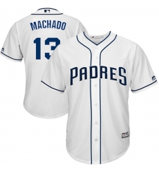 Men's San Diego Padres #13 Manny Machado White New Cool Base Stitched MLB Jersey
