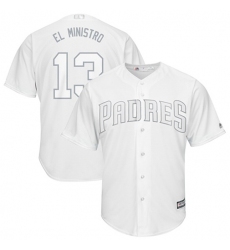 Men's San Diego Padres #13 Manny Machado White "El Ministro" Players Weekend Cool Base Stitched MLB Jersey