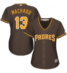 Women's San Diego Padres #13 Manny Machado Brown Alternate Stitched MLB Jersey