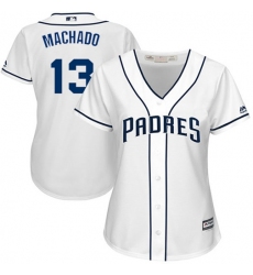 Women's San Diego Padres #13 Manny Machado White Home Stitched MLB Jersey