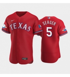 Men's Texas Rangers #5 Corey Seager Authentic 50th Anniversary Nike Alternate MLB Jersey - Red