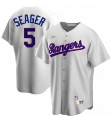 Men's Texas Rangers #5 Corey Seager Nike Home Cooperstown Collection Player MLB Jersey White
