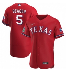 Men's Texas Rangers #5 Corey Seager Nike Scarlet Alternate 2020 Authentic Team MLB Jersey