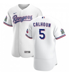Men's Texas Rangers #5 Corey Seager Nike White Home 2020 Authentic Patch Player MLB Jersey