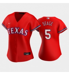 Women's Texas Rangers #5 Corey Seager Replica Alternate Nike Red Jersey