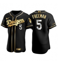 Men's Los Angeles Dodgers #5 Freddie Freeman Nike Authentic 2021 Gold Program MLB Jersey Black