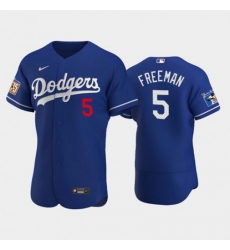 Men's Los Angeles Dodgers #5 Freddie Freeman Nike Jackie Robinson 75th Anniversary Authentic MLB Jersey - Royal