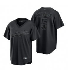 Men's Los Angeles Dodgers #5 Freddie Freeman Nike MLB Black Pitch Black Fashion Jersey