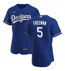 Men's Los Angeles Dodgers #5 Freddie Freeman Nike Royal Alternate 2020 Authentic Player MLB Jersey