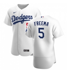 Men's Los Angeles Dodgers #5 Freddie Freeman Nike White Home 2020 Authentic Player MLB Jersey