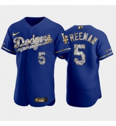 Men's Los Angeles Dodgers #5 Freddie Freeman Royal Diamond Edition Jersey