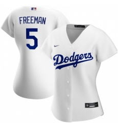 Women's Los Angeles Dodgers #5 Freddie Freeman Nike Home 2020 MLB Player Jersey - White
