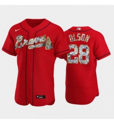 Men's Atlanta Braves #28 Matt Olson Nike Diamond Edition MLB Jersey - Red