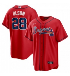 Men's Atlanta Braves #28 Matt Olson Nike Red Alternate Replica Player Jersey