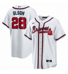 Men's Atlanta Braves #28 Matt Olson Nike White Home Official MLB Player Jersey