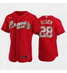 Men's Atlanta Braves #28 Matt Olson Red Diamond Edition Jersey