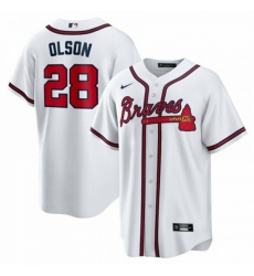 Youth Atlanta Braves #28 Matt Olson Nike White Home Official MLB Player Jersey