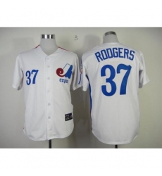 Mitchell And Ness Expos #37 Steve Rodgers White Throwback Stitched Baseball Jersey