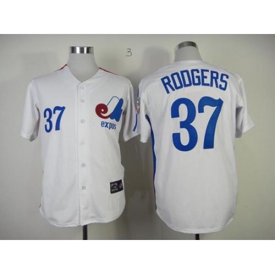 Mitchell And Ness Expos #37 Steve Rodgers White Throwback Stitched Baseball Jersey Mitchell And Ness Expos #37 Steve Rodgers White Throwback Stitched Baseball Jersey