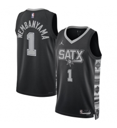 Unisex Victor Wembanyama San Antonio Spurs Jordan Brand Swingman Black Jersey -Statement Edition