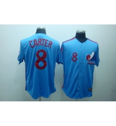 Mitchell and Ness Expos #8 Gary Carter Blue Stitched Throwback Baseball Jersey