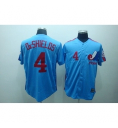 Mitchell and Ness Expos #4 Delino Deshields Blue Stitched Throwback Baseball Jersey