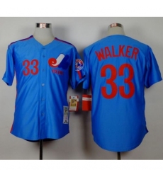 Mitchell and Ness Expos #33 Larry Walker Blue Stitched Throwback Baseball Jersey