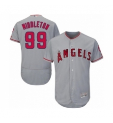 Men's Los Angeles Angels of Anaheim #99 Keynan Middleton Grey Road Flex Base Authentic Collection Baseball Player Jersey