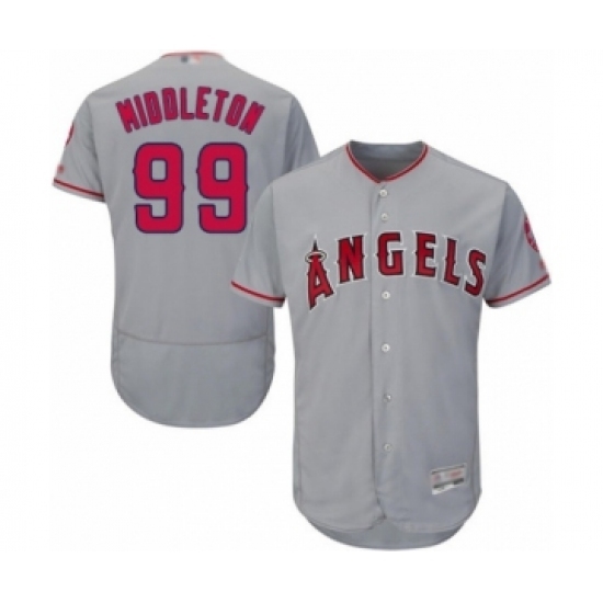 Men's Los Angeles Angels of Anaheim #99 Keynan Middleton Grey Road Flex Base Authentic Collection Baseball Player Jersey Men's Los Angeles Angels of Anaheim #99 Keynan Middleton Grey Road Flex Base Authentic Collection Baseball Player Jersey