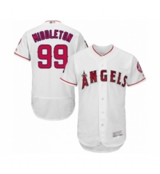 Men's Los Angeles Angels of Anaheim #99 Keynan Middleton White Home Flex Base Authentic Collection Baseball Player Jersey