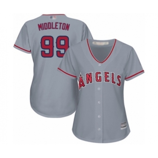 Women's Los Angeles Angels of Anaheim #99 Keynan Middleton Authentic Grey Road Cool Base Baseball Player Jersey Women's Los Angeles Angels of Anaheim #99 Keynan Middleton Authentic Grey Road Cool Base Baseball Player Jersey