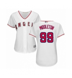 Women's Los Angeles Angels of Anaheim #99 Keynan Middleton Authentic White Home Cool Base Baseball Player Jersey