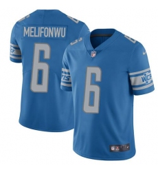 Men's Nike Detroit Lions #6 Ifeatu Melifonwu Blue Team Color Stitched NFL Vapor Untouchable Limited Jersey