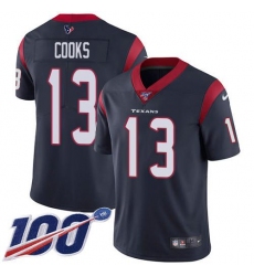 Men's Nike Houston Texans #13 Brandin Cooks Navy Blue Team Color Stitched NFL 100th Season Vapor Untouchable Limited Jersey