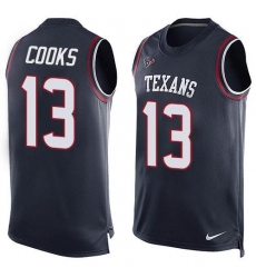 Men's Nike Houston Texans #13 Brandin Cooks Navy Blue Team Color Stitched NFL Limited Tank Top Jersey
