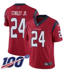 Men's Nike Houston Texans #24 Derek Stingley Jr. Red Alternate Stitched NFL 100th Season Vapor Untouchable Limited Jersey