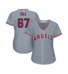 Women's Los Angeles Angels of Anaheim #67 Taylor Cole Authentic Grey Road Cool Base Baseball Player Jersey