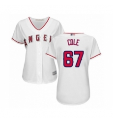 Women's Los Angeles Angels of Anaheim #67 Taylor Cole Authentic White Home Cool Base Baseball Player Jersey