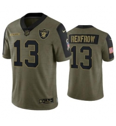 Men's Las Vegas Raiders #13 Hunter Renfrow 2022 Olive Salute To Service Limited Stitched Jersey