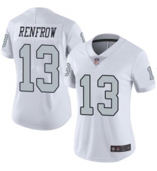 Women's Nike Las Vegas Raiders #13 Hunter Renfrow White Stitched NFL Limited Rush Jersey