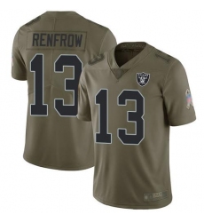 Youth Nike Las Vegas Raiders #13 Hunter Renfrow Olive Stitched NFL Limited 2017 Salute to Service Jersey