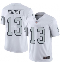 Youth Nike Las Vegas Raiders #13 Hunter Renfrow White Stitched NFL Limited Rush Jersey