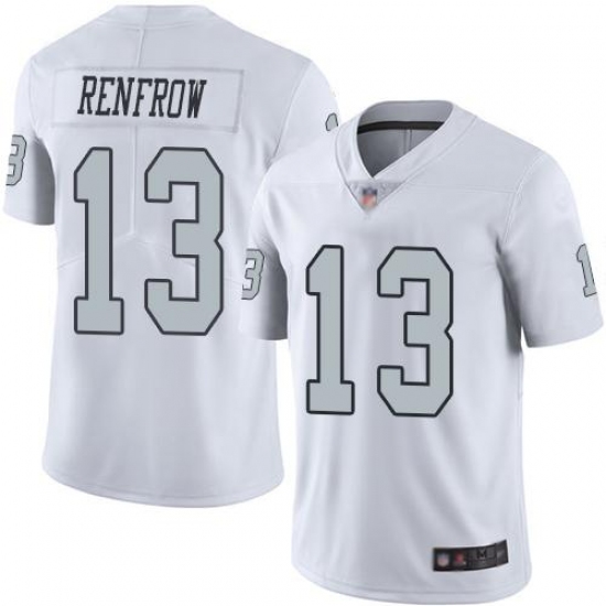 Youth Nike Las Vegas Raiders #13 Hunter Renfrow White Stitched NFL Limited Rush Jersey Youth Nike Las Vegas Raiders #13 Hunter Renfrow White Stitched NFL Limited Rush Jersey