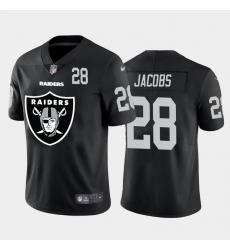 Men's Las Vegas Raiders #28 Josh Jacobs Black Nike Big Team Logo Player Vapor Limited NFL Jersey Men's Las Vegas Raiders #28 Josh Jacobs Black Nike Big Team Logo Player Vapor Limited NFL Jersey