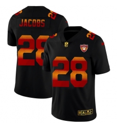 Men's Las Vegas Raiders #28 Josh Jacobs Black Nike Red Orange Stripe Vapor Limited NFL Jersey