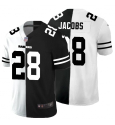Men's Las Vegas Raiders #28 Josh Jacobs Black V White Peace Split Nike Vapor Untouchable Limited NFL Jersey