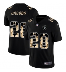 Men's Las Vegas Raiders #28 Josh Jacobs Carbon Black Vapor Statue Of Liberty Limited NFL Jersey