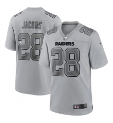 Men's Las Vegas Raiders #28 Josh Jacobs Gray Atmosphere Fashion Game Jersey Men's Las Vegas Raiders #28 Josh Jacobs Gray Atmosphere Fashion Game Jersey